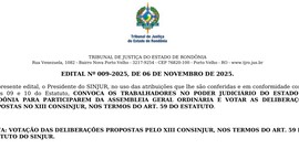 Edital n. 009/2025 - Assembleia Geral Ordinária para votação das deliberações propostas no XIII Consinjur, nos termos do art. 59 do estatuto